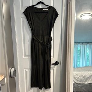 Anthropologie Black Midi Jumpsuit